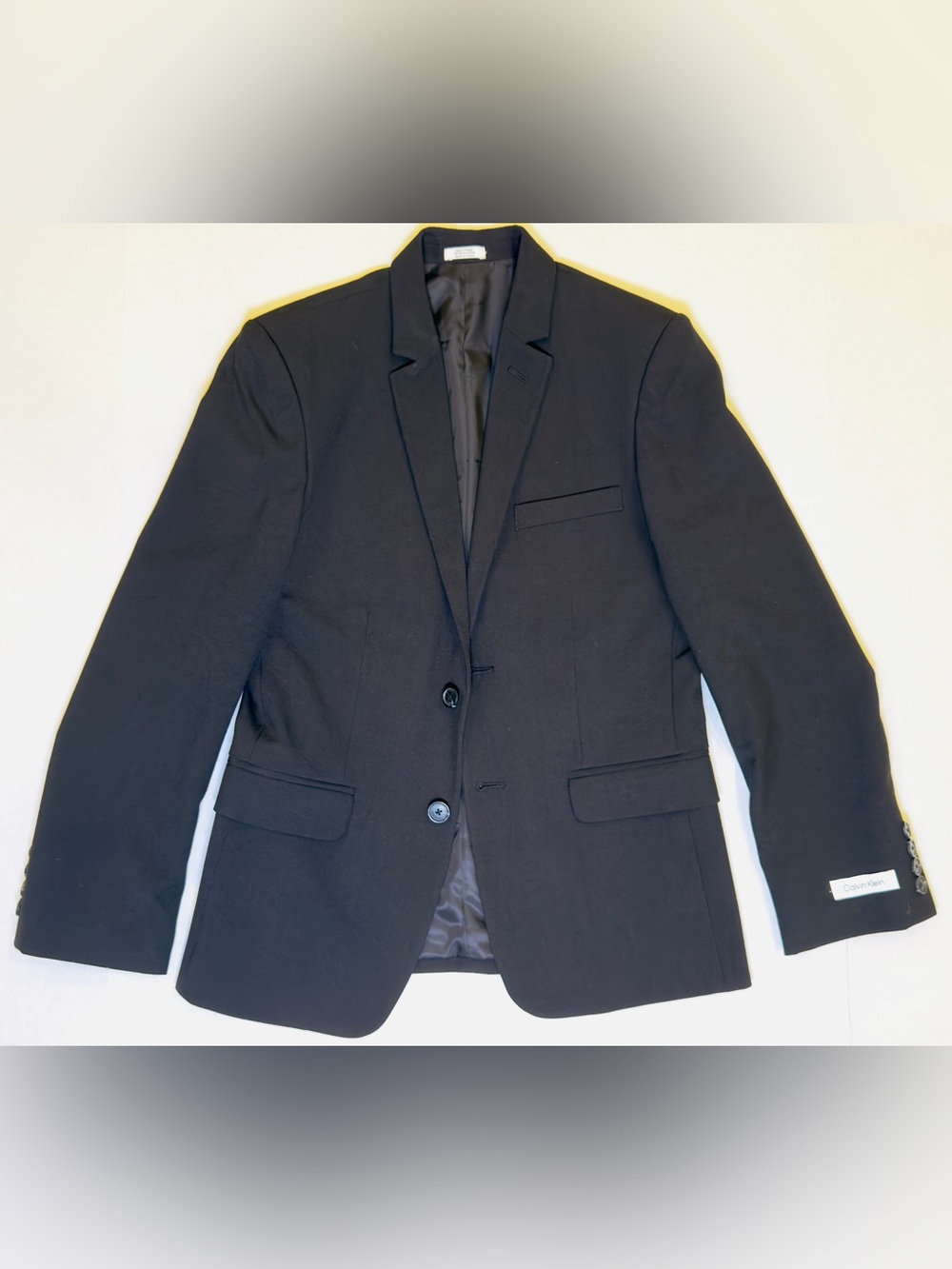 Calvin Klein Young Boy Black Two-Button Sport Coat Blazer Slim Fit size 14 - Picture 7 of 10